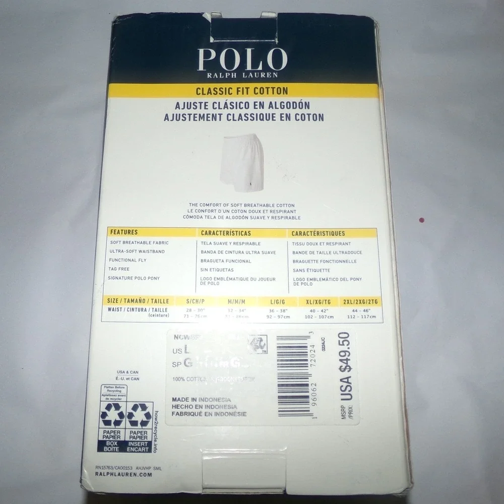 Polo Ralph Lauren 3-Pack WOVEN Boxers~Men's LRG 36